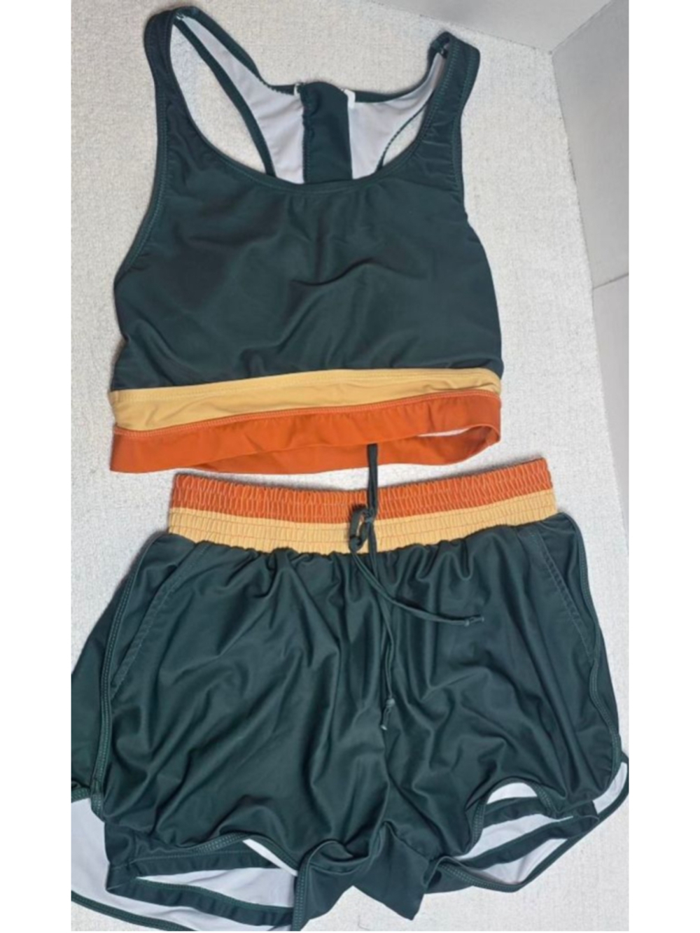 Women's Unbranded Green & Orange Bikini Set S